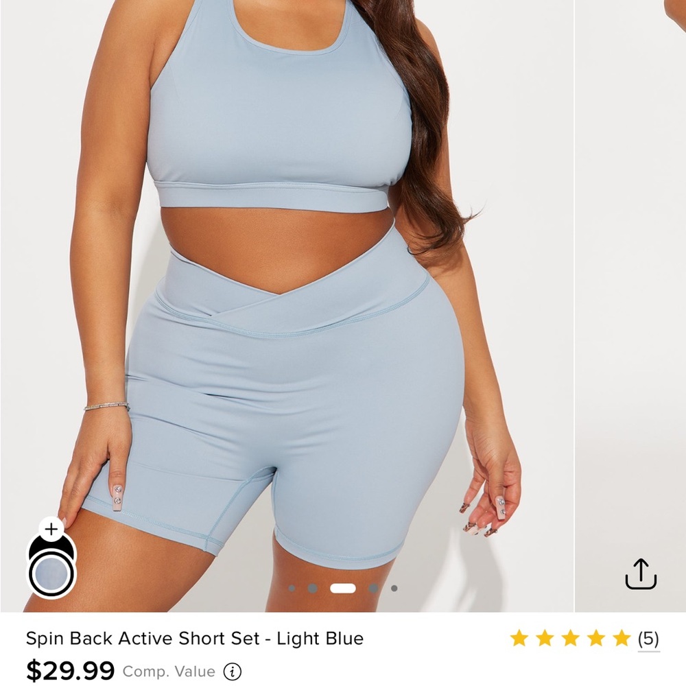 Fashion Nova Sky Blue Activewear Set